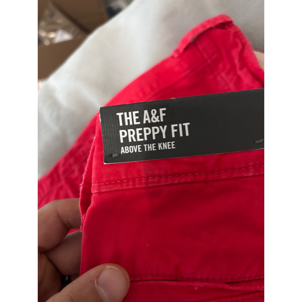 NWT Abercrombie & Fitch Preppy Fit Shorts Red Pink Chino Above Knee Men's 30 - Picture 3 of 9